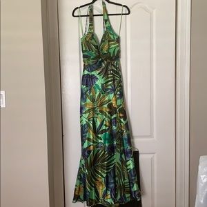 Tropical silk formal dress